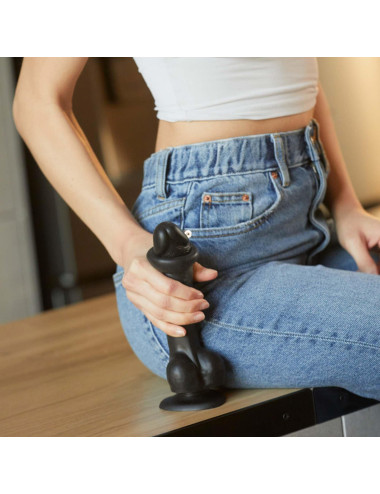 SLIDING SKIN REALISTIC DILDO BLACK S