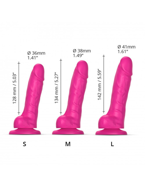 SLIDING SKIN REALISTIC DILDO FUSHIA S