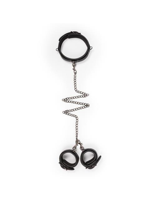 Kajdanki Leather Collar z Mankietami – Zabawki BDSM, Kołnierz i Mankiety