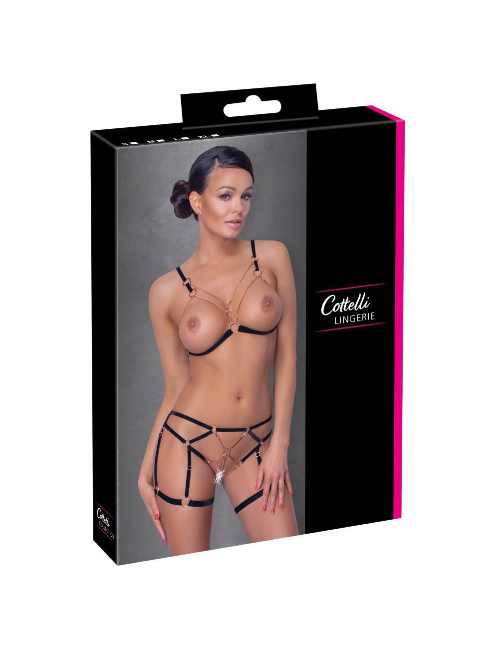 Cottelli Lingerie Zmysłowy Komplety z Łańcuszkami Glamour L