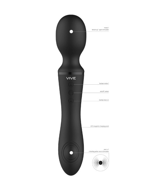 ShotsToys Enora Wand & Vibrator - Black