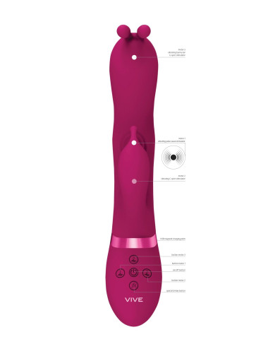 Gada - Vibrating Bunny Ear G-Spot Rabbit with Pulse Wave Shaft