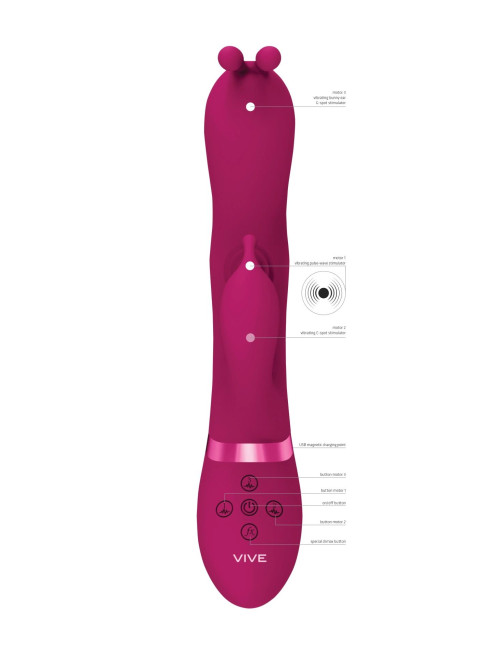 Gada - Vibrating Bunny Ear G-Spot Rabbit with Pulse Wave Shaft