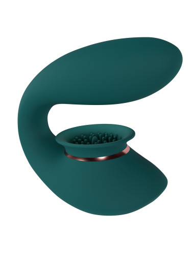 Twitch 3 - Rechargeable Vibrator & Suction - Silicone - 10 Speed - Forest Green