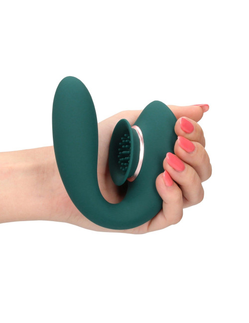 Twitch 3 - Rechargeable Vibrator & Suction - Silicone - 10 Speed - Forest Green