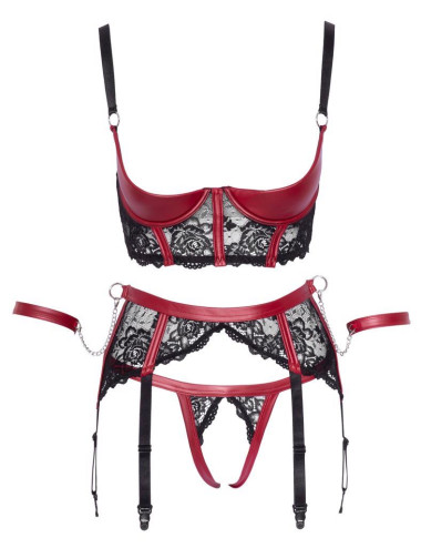 Shelf Bra Set black/red XL