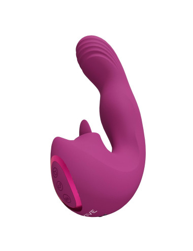 VIVE Yumi - Wibrator Punkt G z 3 silnikami i stymulatorem języka migającego, ładowanie USB, IPX7 - Zabawki erotyczne
