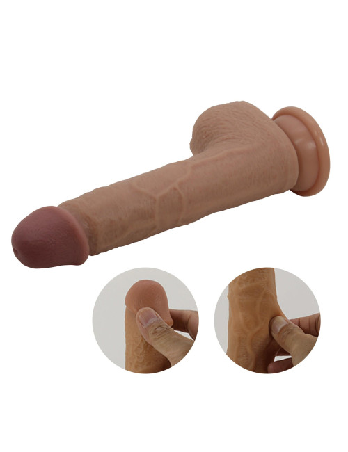 PRETTY LOVE - Tommy 8,9'' Light Brown, 3 vibration functions 3 thrusting settings Suction base Wireless remote control