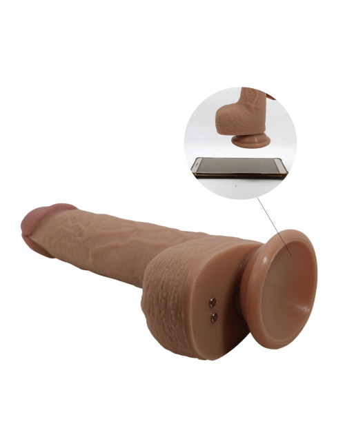 PRETTY LOVE - Tommy 8,9'' Light Brown, 3 vibration functions 3 thrusting settings Suction base Wireless remote control