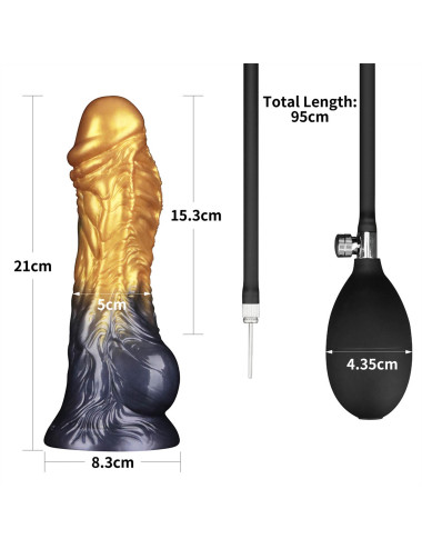 8'' Dual Density Silicone Inflatable Dildo