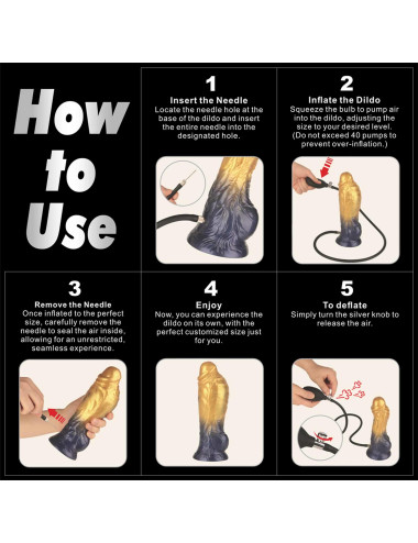 8'' Dual Density Silicone Inflatable Dildo