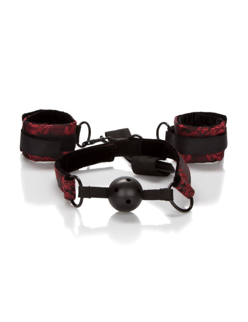 Breathable Ball Gag With Cuffs Black