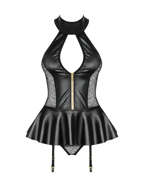 Obsessive 859-COR-1 - Zmysłowy gorset i figi S/M