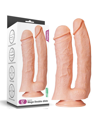 Lovetoy 12-calowe Realistyczne Podwójne Dildo Mega