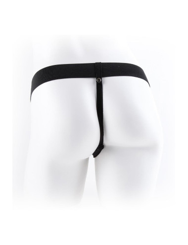 FETISH FANTASY SERIES 7 INCH VIBRATING HOLLOW STRAP-ON WITH BALLS LIGHT
