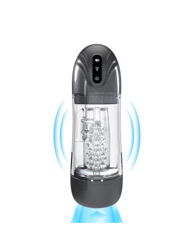SonicPull - Suction and Vibration Masturbator Pump - Multimedia Enhanced - Gun Metal