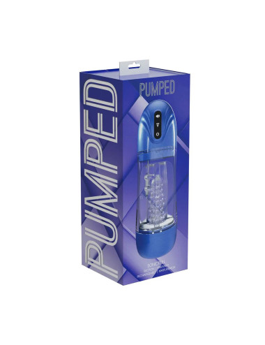 SonicPull - Suction and Vibration Masturbator Pump - Multimedia Enhanced - Metallic Blue