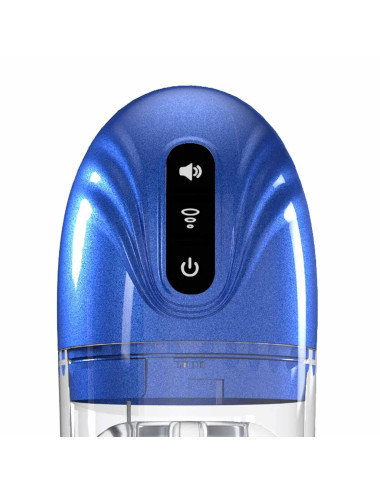 SonicPull - Suction and Vibration Masturbator Pump - Multimedia Enhanced - Metallic Blue