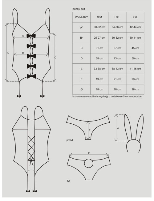 Obsessive Kostium Króliczka Bunny Suit S/M