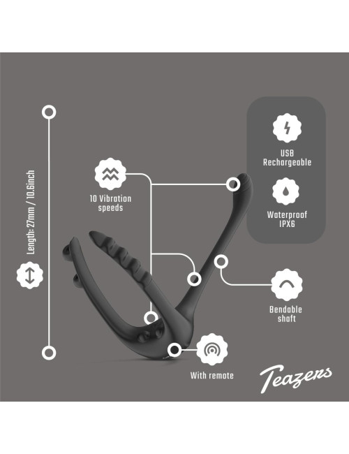 Teazers Triple Prostate Vibrator with Remote - Wibrator prostatowy