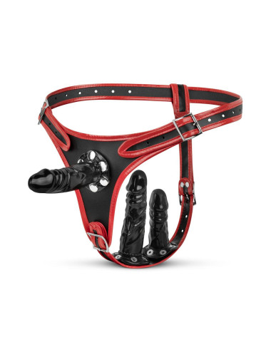 Fetish Collection Triple Dildo Strap-On Harness – Zabawki Strap-On Bez Wibracji