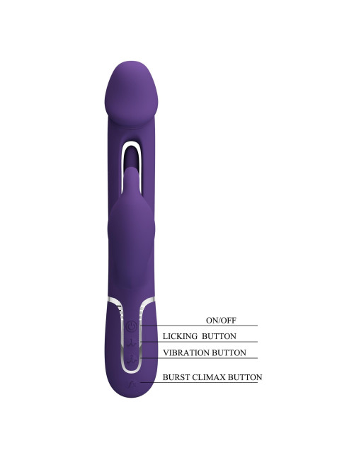 PRETTY LOVE - Kampas dark Purple, 7 vibration functions 4 licking settings