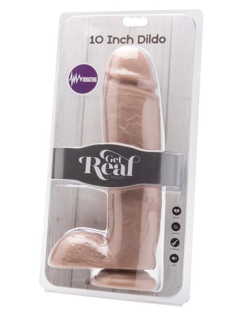 Dildo wibracyjne ToyJoy 10 cali z jądrami Skin