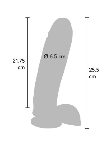 Dildo 10 in. w/ Balls Vibrator Light skin tone
