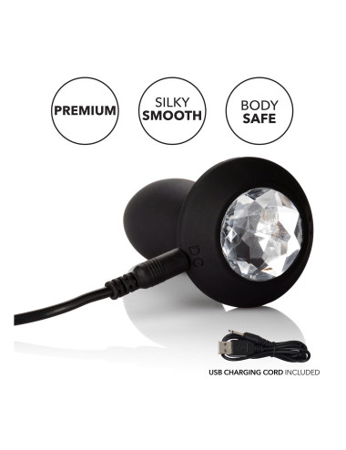 Vibrating Petite Crystal Probe Black
