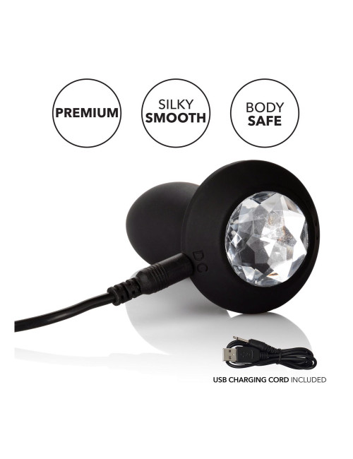 Vibrating Petite Crystal Probe Black