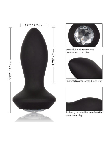 Vibrating Petite Crystal Probe Black