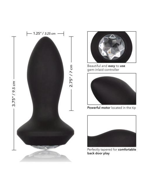 Vibrating Petite Crystal Probe Black