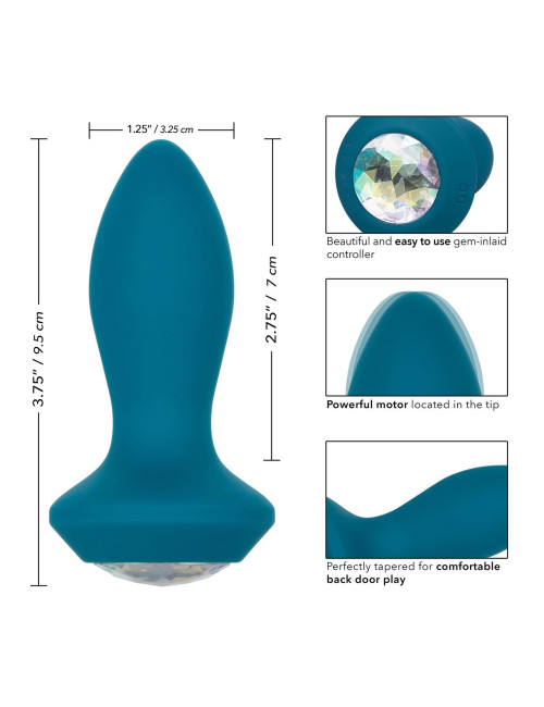 Vibrating Petite Crystal Probe Blue