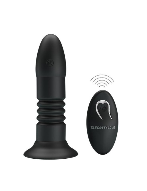 PRETTY LOVE MAGIC JINGERS – plug analny wibrujący z przyssawką, 4 funkcje wibracji i ruchów góra-dół