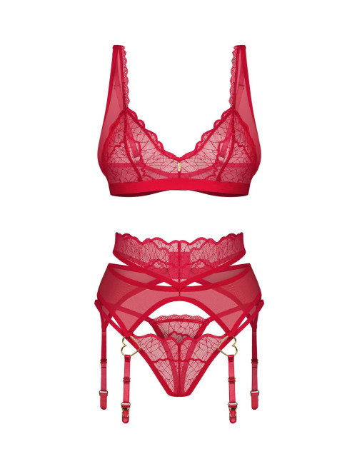 Obsessive Cupide Desir Czerwony Komplet Bielizny L/XL