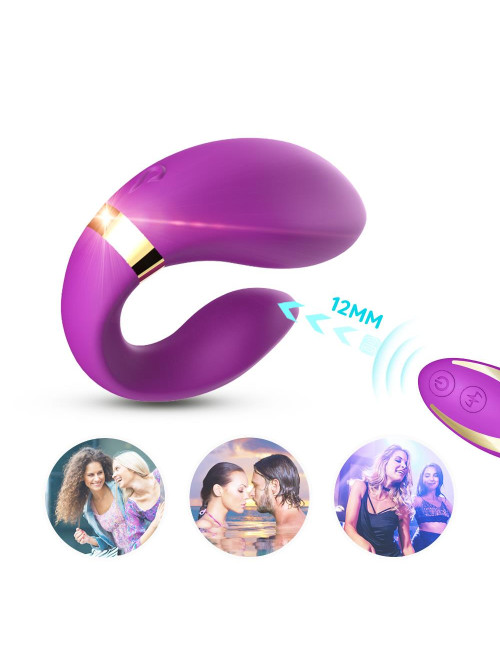 Crescent Purple – Wibrator dla Par, Zabawki i Stymulator, Silikon medyczny, 9 trybów wibracji