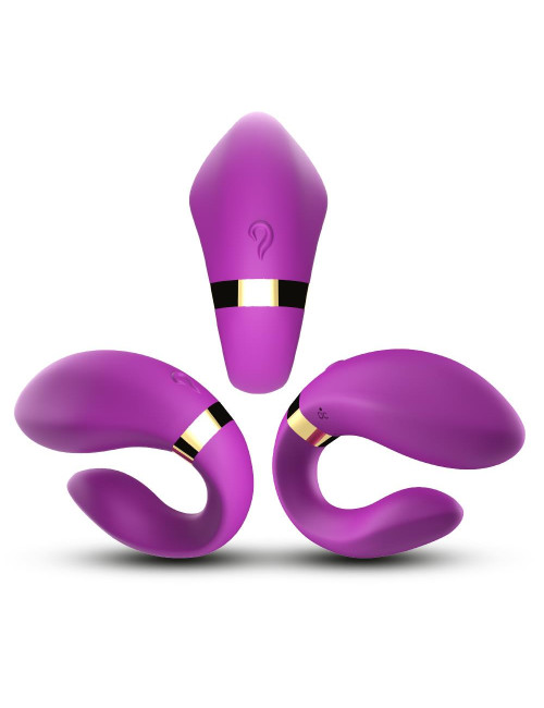 Crescent Purple – Wibrator dla Par, Zabawki i Stymulator, Silikon medyczny, 9 trybów wibracji