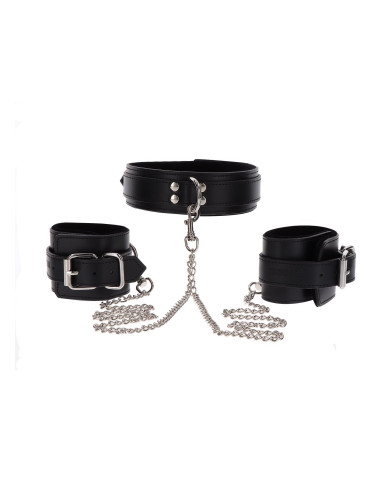 Heavy Collar and Wrist Cuffs Black