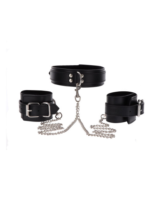 Heavy Collar and Wrist Cuffs Black