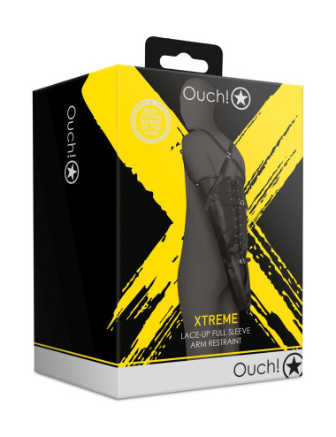 Lace-up Full Sleeve Arm Restraint - Black