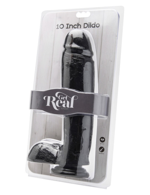 Dildo 10 inch with Balls Black