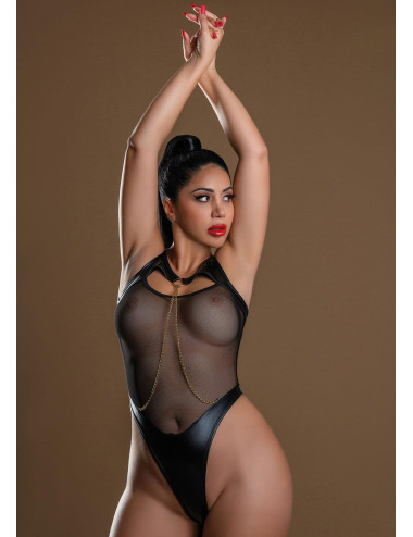 Highwaist Bodysuit With Chain Black