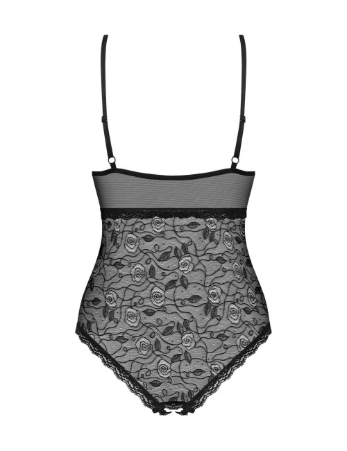 Obsessive 818-TED-1 - uwodzicielskie czarne body L/XL
