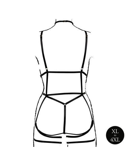 Le Désir Strappy Open Cup Body Harness Plus Size Black