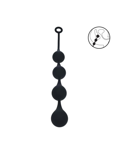 Silicone Waterdrop Anal Balls - XL - 50mm - Black