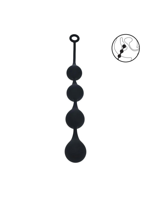 Silikonowe kule analne Waterdrop XL 50mm Czarne Levelz