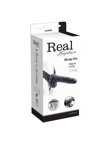 Proteza-FALLO STRAP ON CAVO REAL RAPTURE 8 BLACK WITH BALLS