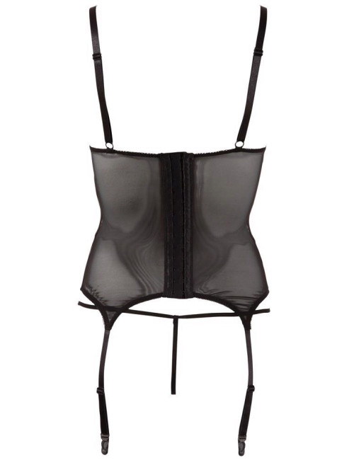 Cottelli LINGERIE Cami Suspender - Koronkowa koszulka z pasami do pończoch M