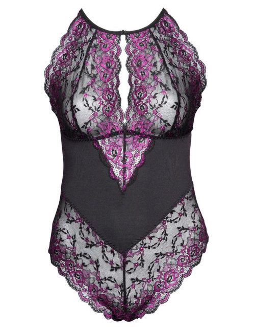 Body Lace 2XL – Bodystocking Cottelli CURVES z koronki dwukolorowej, bielizna