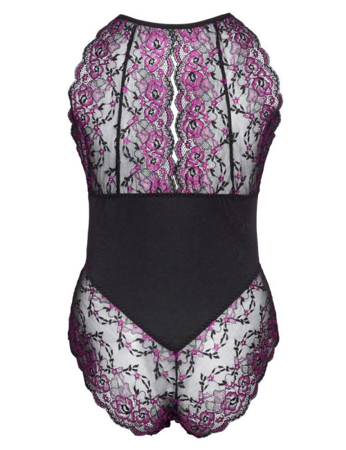 Body Lace 2XL – Bodystocking Cottelli CURVES z koronki dwukolorowej, bielizna